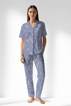 Woman Polyviscon Aurella Buttoned Pyjama Set - VienettaROTASYON