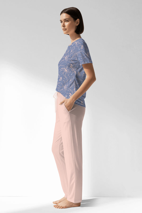 Woman Polyviscon Aurella Pocket Detail Pyjama Set - VienettaB - ROTASYON