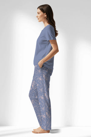 Woman Polyviscon Aurella Drop Collar Pyjama Set - VienettaB - PEMBE