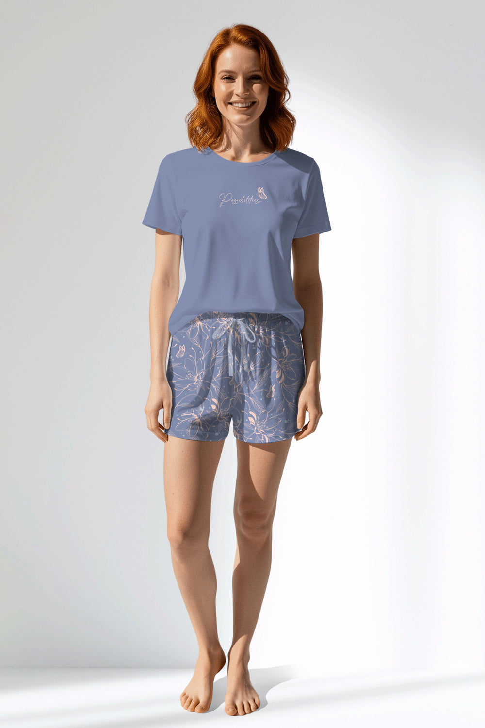 Woman Polyviscon Aurella Short Set - VienettaA - PEMBE