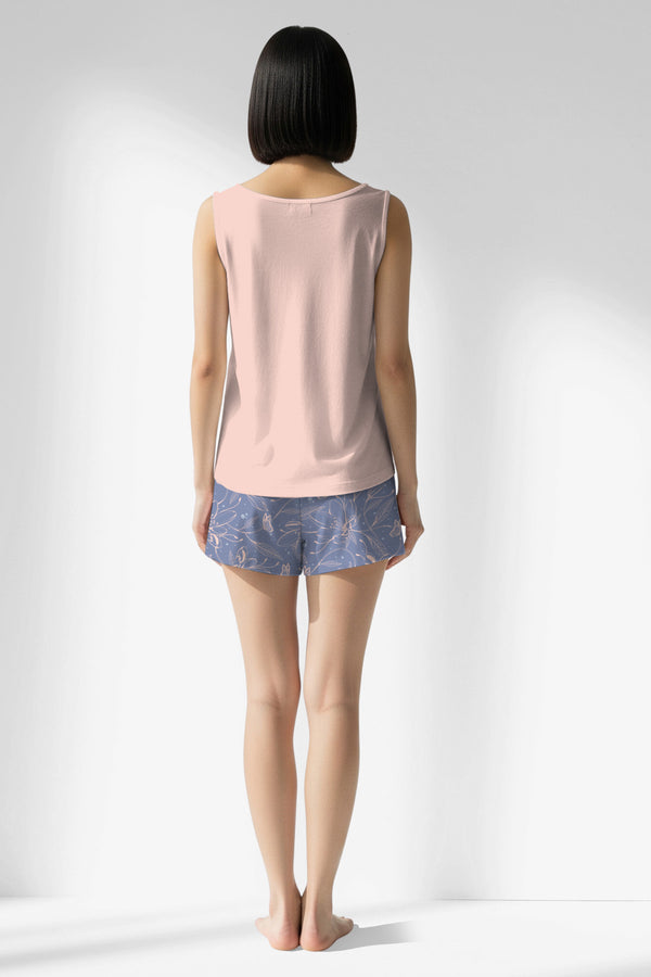 Woman Polyviscon Aurella Thick Strap Short Set - VienettaB - MOR