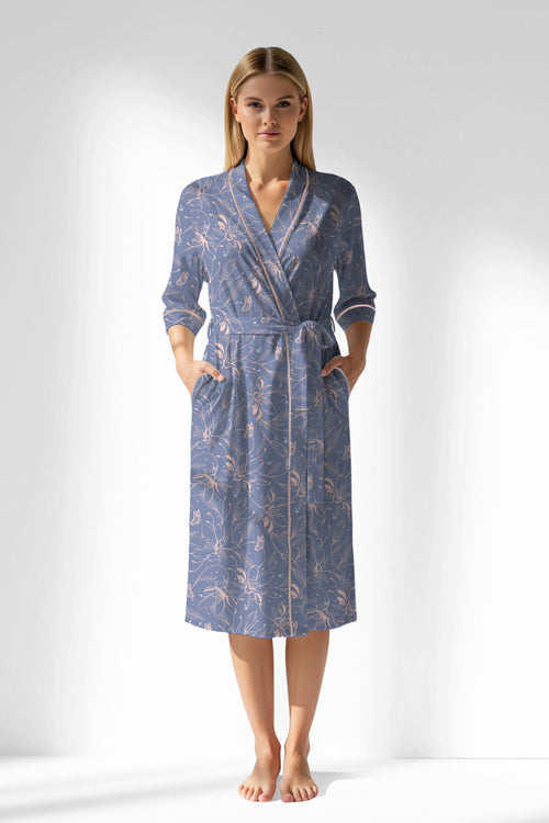 Woman Polyviscon Aurella Dressing Gown - VienettaROTASYON