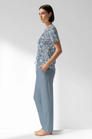 Woman Polyviscon Edelia Pocket Detail Pyjama Set - VienettaB - ROTASYON