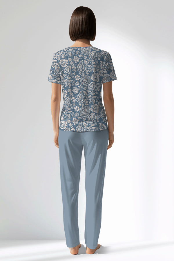 Woman Polyviscon Edelia Pocket Detail Pyjama Set - VienettaB - ROTASYON