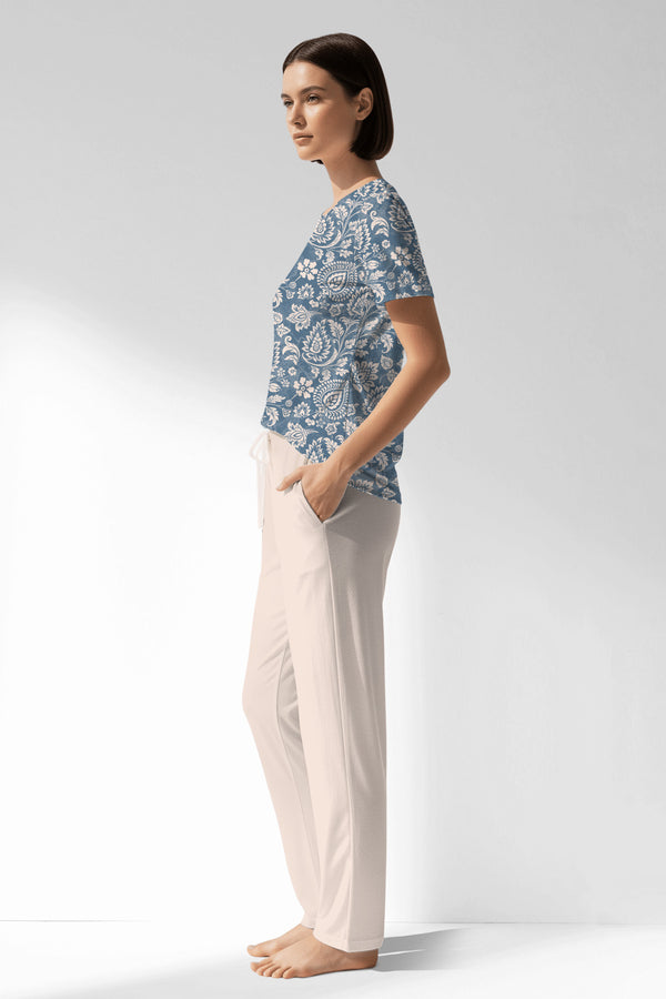 Woman Polyviscon Edelia Pocket Detail Pyjama Set - VienettaB - ROTASYON