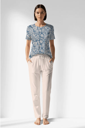 Woman Polyviscon Edelia Pocket Detail Pyjama Set - VienettaB - ROTASYON