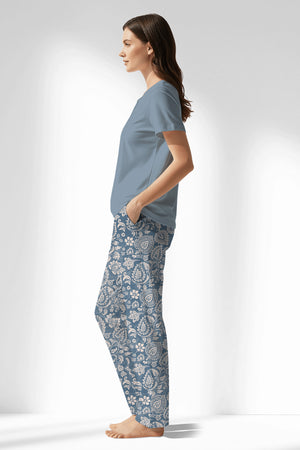 Woman Polyviscon Edelia Drop Collar Pyjama Set - VienettaB - PEMBE