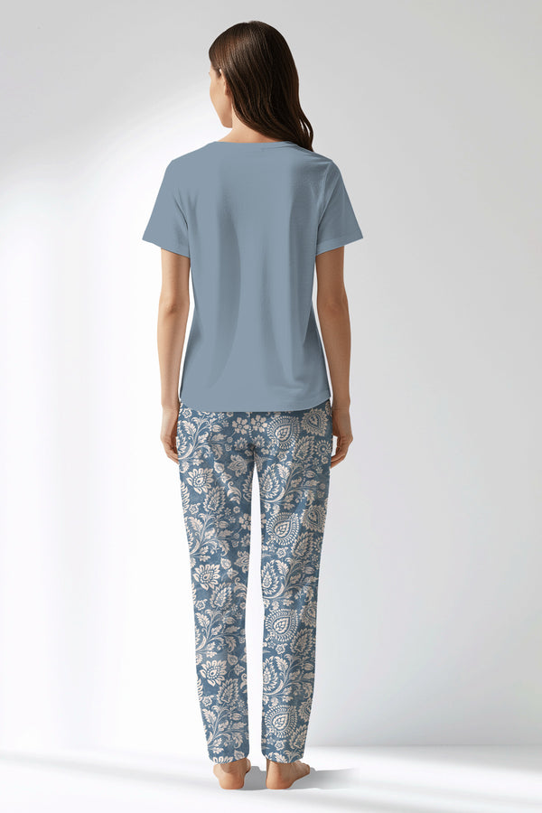 Woman Polyviscon Edelia Drop Collar Pyjama Set - VienettaB - PEMBE