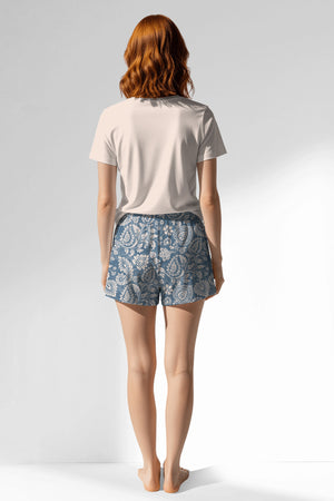 Woman Polyviscon Edelia Short Set - VienettaB - PEMBE