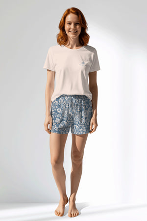 Woman Polyviscon Edelia Short Set - VienettaB - PEMBE