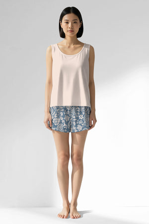 Woman Polyviscon Edelia Thick Strap Short Set - VienettaB - PEMBE