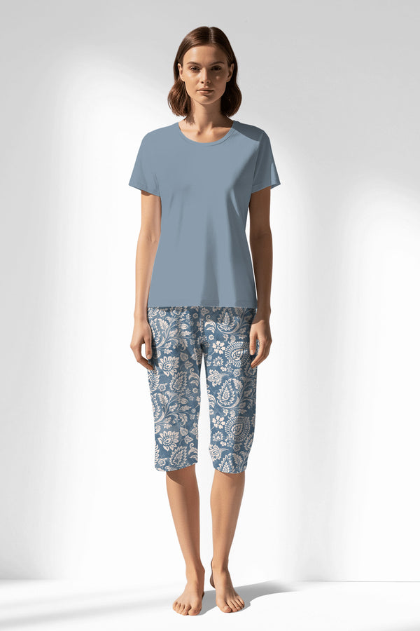 Woman Polyviscon Edelia Capri Set - VienettaB - PEMBE