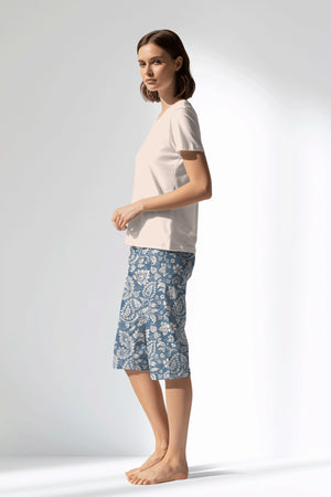 Woman Polyviscon Edelia Capri Set - VienettaB - PEMBE