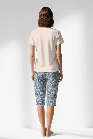 Woman Polyviscon Edelia Capri Set - VienettaB - PEMBE