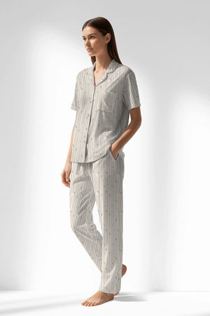 Woman Polyviscon Lina Buttoned Pyjama Set - VienettaROTASYON