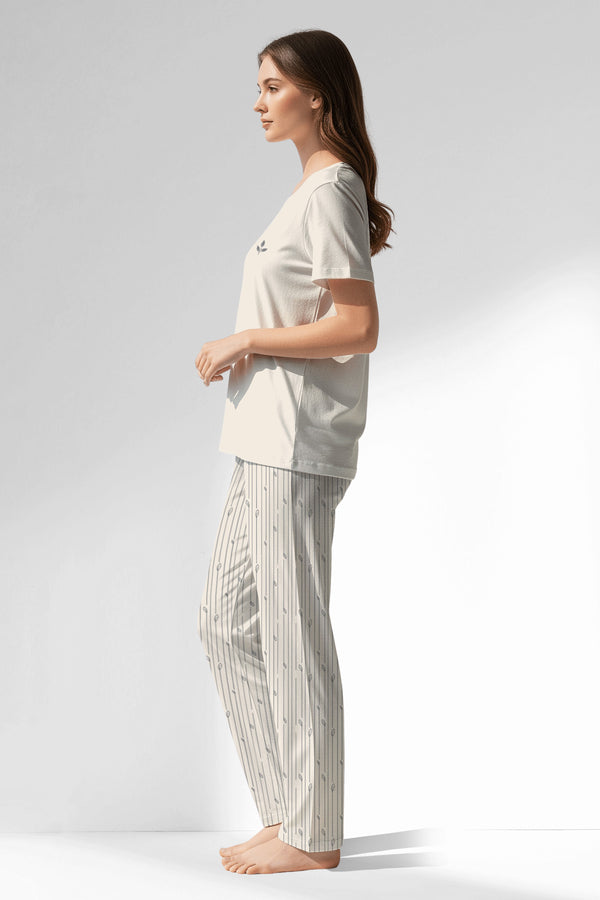 Woman Polyviscon Lina Pyjama Set - VienettaB - FUME