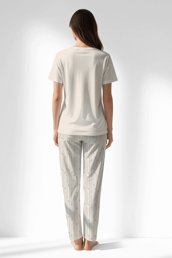 Woman Polyviscon Lina Pyjama Set - VienettaB - FUME