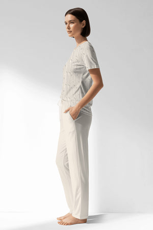 Woman Polyviscon Lina Pocket Detail Pyjama Set - VienettaB - ROTASYON