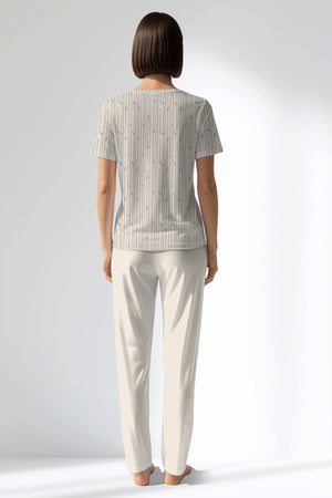 Woman Polyviscon Lina Pocket Detail Pyjama Set - VienettaB - ROTASYON