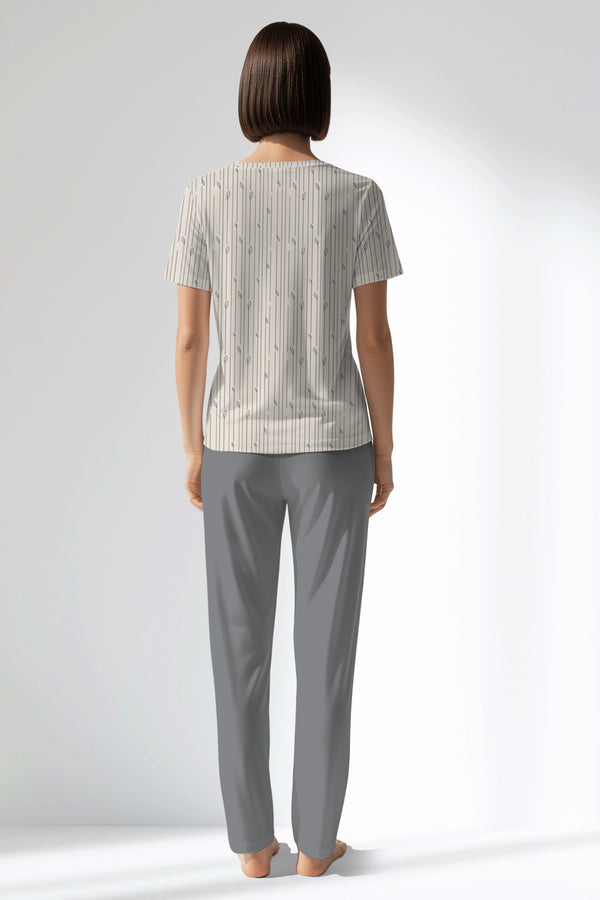 Woman Polyviscon Lina Pocket Detail Pyjama Set - VienettaB - ROTASYON