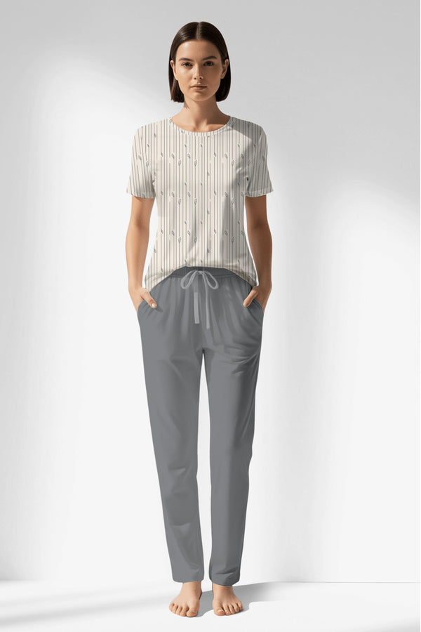 Woman Polyviscon Lina Pocket Detail Pyjama Set - VienettaB - ROTASYON