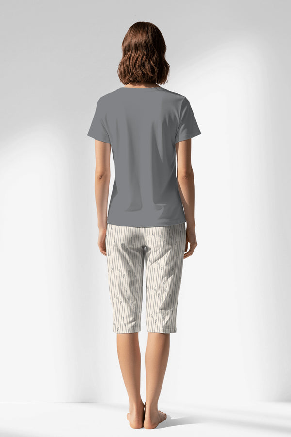 Woman Polyviscon Lina Capri Set - VienettaB - FUME