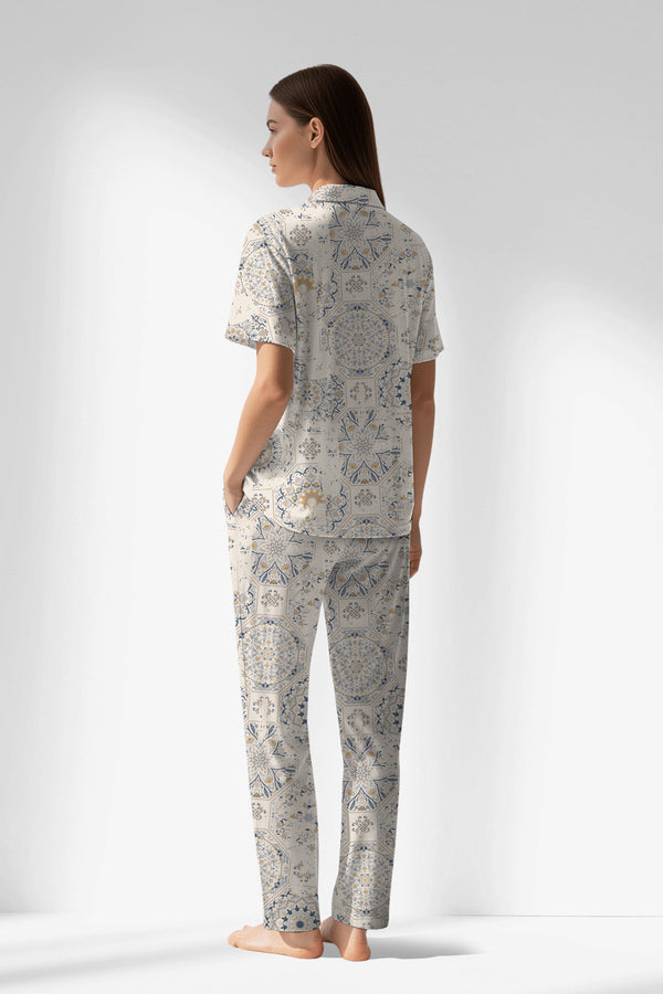 Woman Polyviscon Fresco Buttoned Pyjama Set - VienettaROTASYON