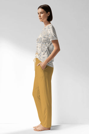 Woman Polyviscon Lina Pocket Detail Pyjama Set - VienettaB - ROTASYON