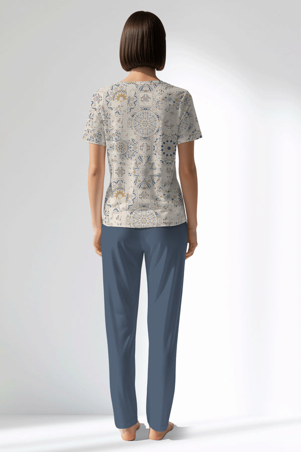 Woman Polyviscon Lina Pocket Detail Pyjama Set - VienettaB - ROTASYON