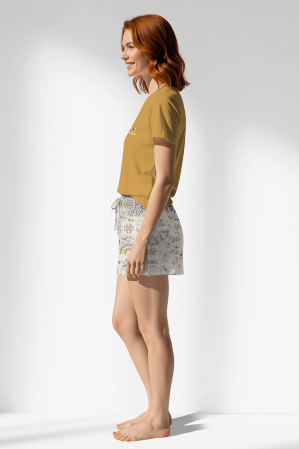 Woman Polyviscon Fresco Short Set - VienettaB - CHINA BLUE