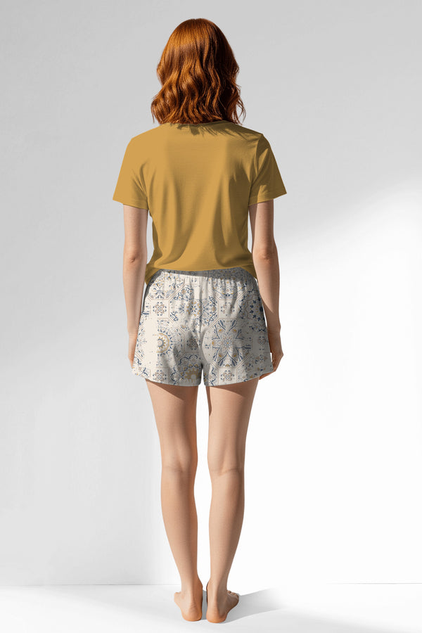 Woman Polyviscon Fresco Short Set - VienettaB - CHINA BLUE