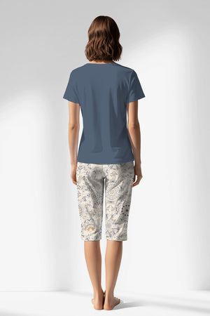 Woman Polyviscon Fresco Capri Set - VienettaB - CHINA BLUE