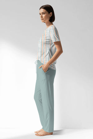 Woman Polyviscon Liner Pocket Detail Pyjama Set - VienettaROTASYON