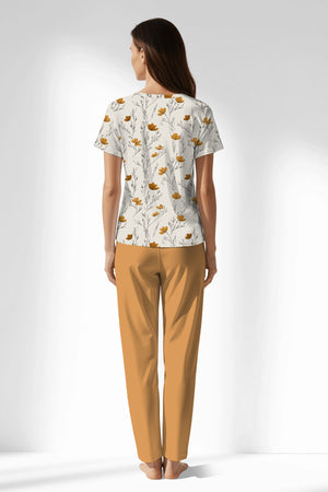 Woman Polyviscon Linora Buttoned Collar Pyjama Set - VienettaROTASYON