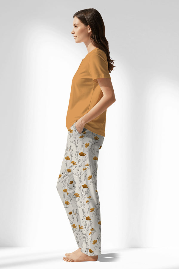Woman Polyviscon Linora Drop Collar Pyjama Set - VienettaGOLDEN NUGGET