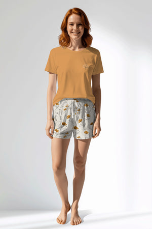 Woman Polyviscon Linora Short Set - VienettaGOLDEN NUGGET