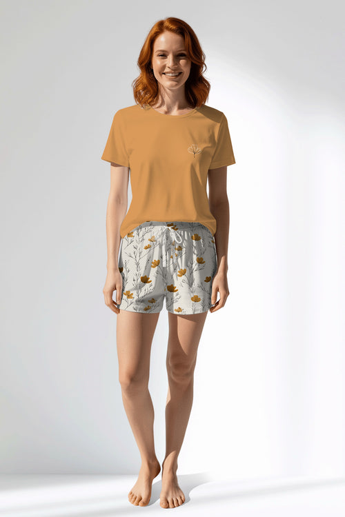 Woman Polyviscon Linora Short Set - VienettaGOLDEN NUGGET