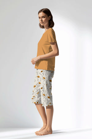 Woman Polyviscon Linora Capri Set - VienettaGOLDEN NUGGET