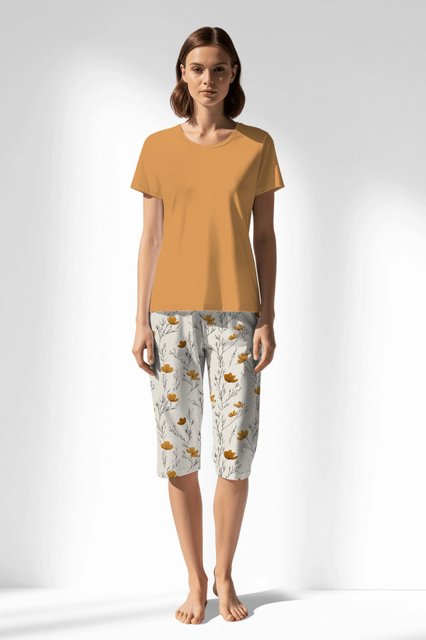 Woman Polyviscon Linora Capri Set - VienettaGOLDEN NUGGET