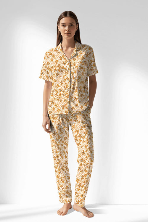 Woman Polyviscon Mellow Buttoned Pyjama Set - VienettaROTASYON