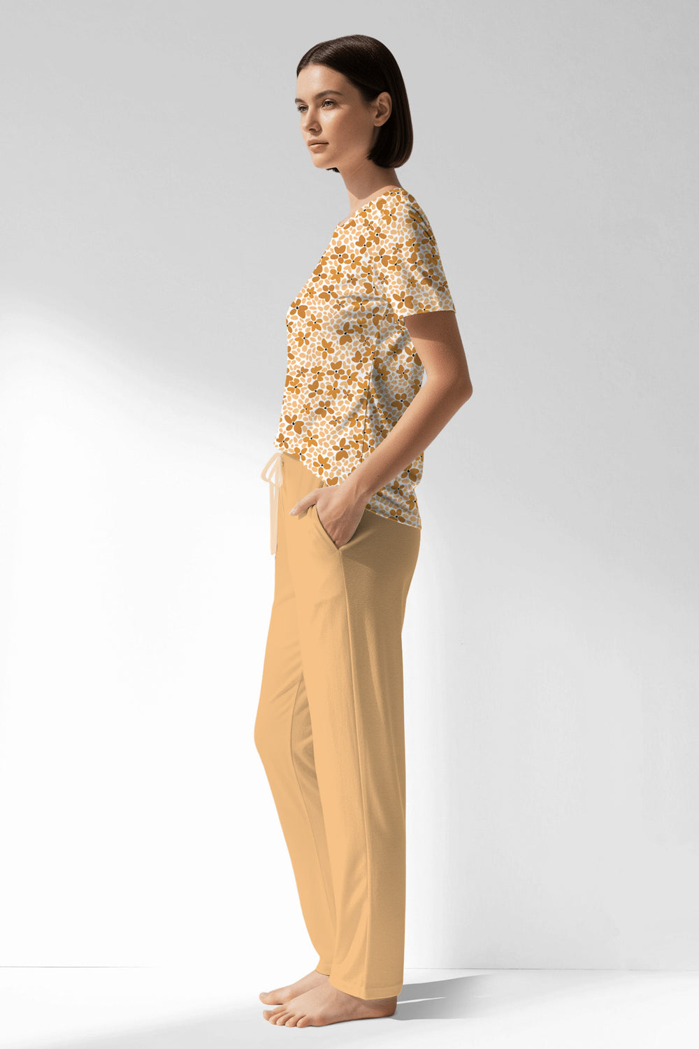 Woman Polyviscon Mellow Pocket Detail Pyjama Set - VienettaROTASYON