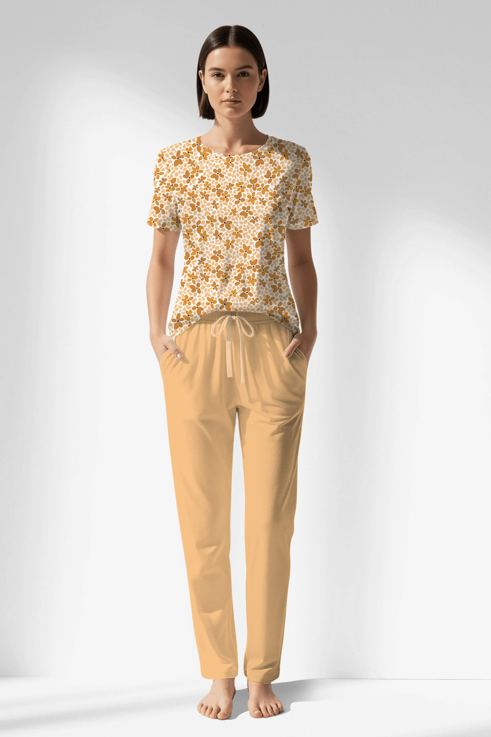 Woman Polyviscon Mellow Pocket Detail Pyjama Set - VienettaROTASYON