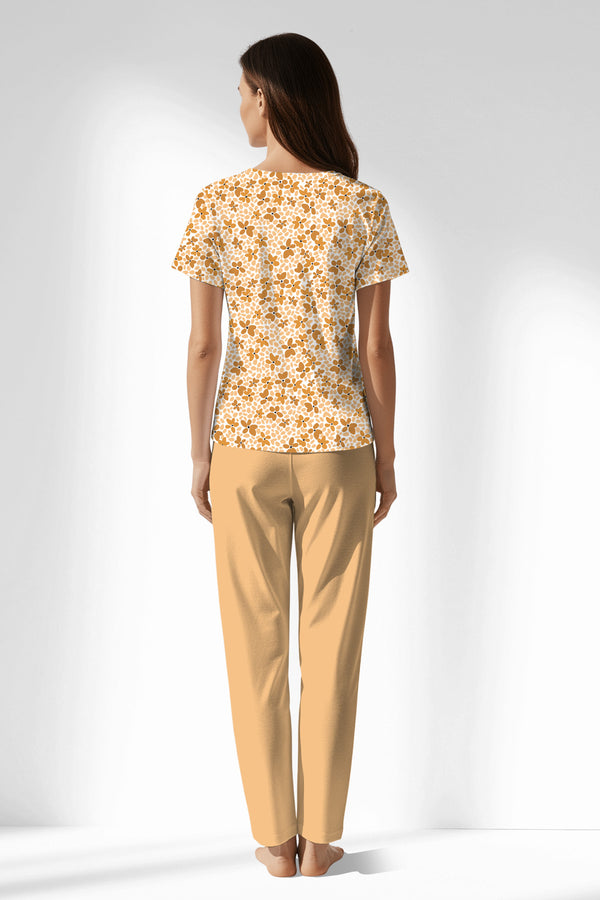 Woman Polyviscon Mellow Buttoned Collar Pyjama Set - VienettaROTASYON