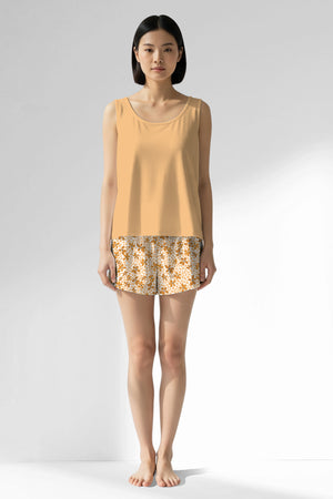 Woman Polyviscon Mellow Thick Strap Short Set - VienettaSUNBURST