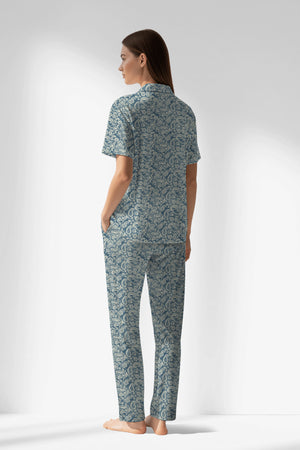Woman Polyviscon Noble Buttoned Pyjama Set - VienettaROTASYON
