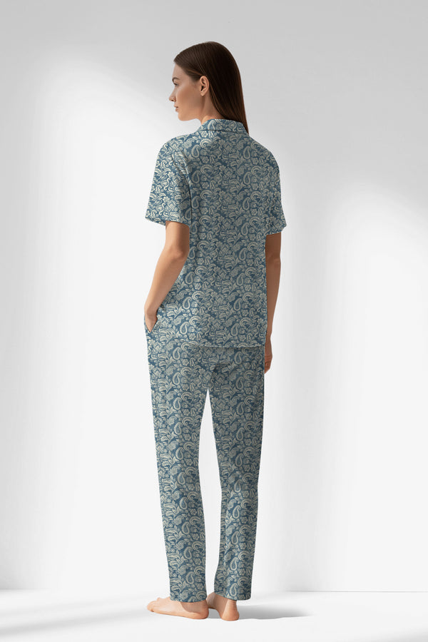 Woman Polyviscon Noble Buttoned Pyjama Set - VienettaROTASYON