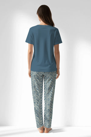 Woman Polyviscon Noble Pyjama Set - VienettaSMOKE BLUE