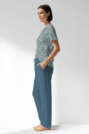 Woman Polyviscon Noble Pocket Detail Pyjama Set - VienettaROTASYON