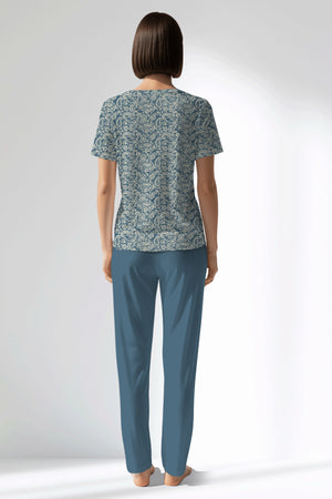 Woman Polyviscon Noble Pocket Detail Pyjama Set - VienettaROTASYON