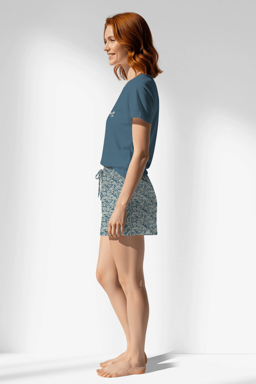 Woman Polyviscon Noble Short Set - VienettaSMOKE BLUE